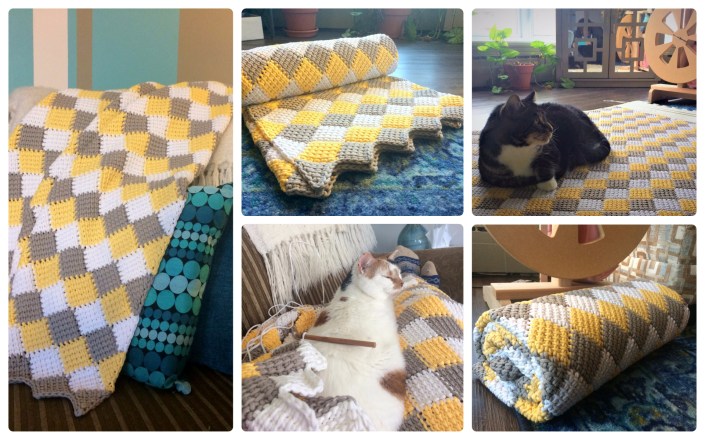 Entrelac Tunisian Crochet blanket